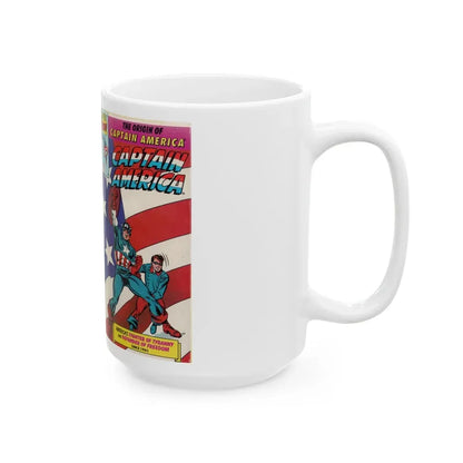 THE ORIGIN OF CAPTAIN AMERICA (VHS COVER) - White Coffee Mug - Go Mug Yourself