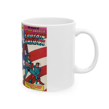 THE ORIGIN OF CAPTAIN AMERICA (VHS COVER) - White Coffee Mug - Go Mug Yourself