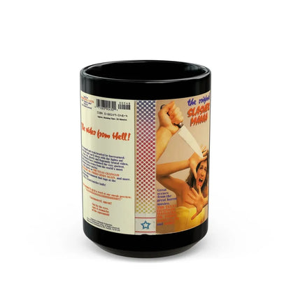 THE ORIGINAL SLASHER MANIA (VHS COVER) - Black Coffee Mug 15oz - Go Mug Yourself