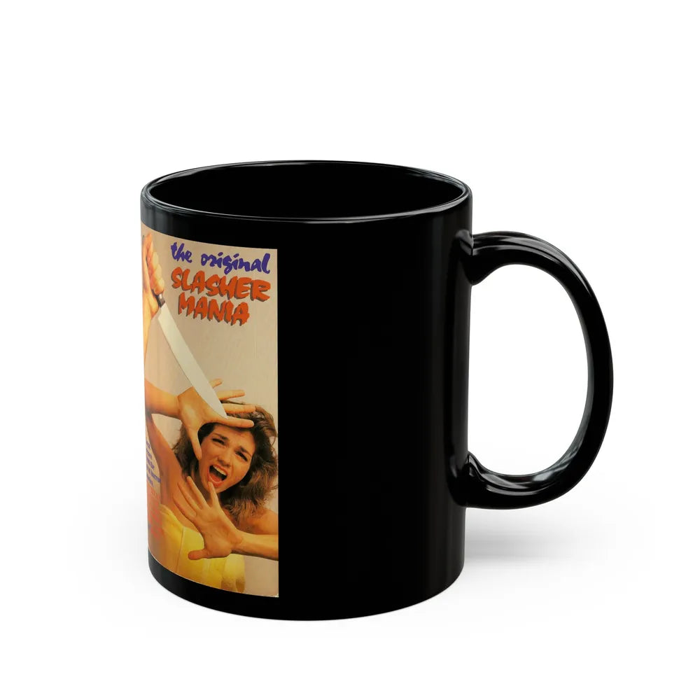 THE ORIGINAL SLASHER MANIA (VHS COVER) - Black Coffee Mug-Go Mug Yourself