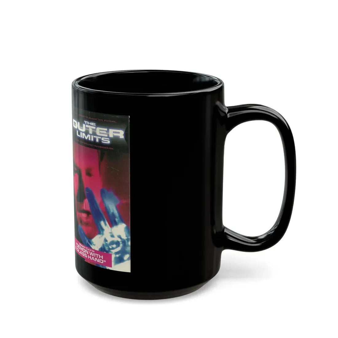 THE OUTER LIMITS DEMON WITH A GLASS HAND (VHS COVER) - Black Coffee Mug - Go Mug Yourself