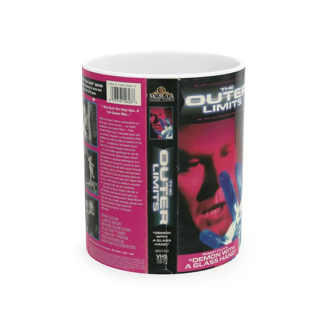 THE OUTER LIMITS DEMON WITH A GLASS HAND (VHS COVER) - White Coffee Mug 11oz - Go Mug Yourself
