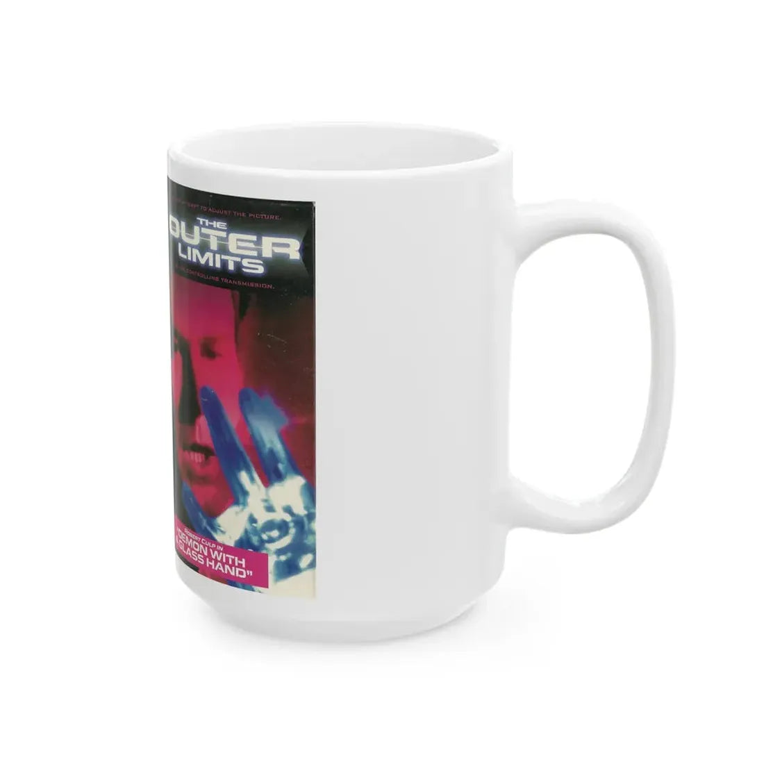 THE OUTER LIMITS DEMON WITH A GLASS HAND (VHS COVER) - White Coffee Mug - Go Mug Yourself