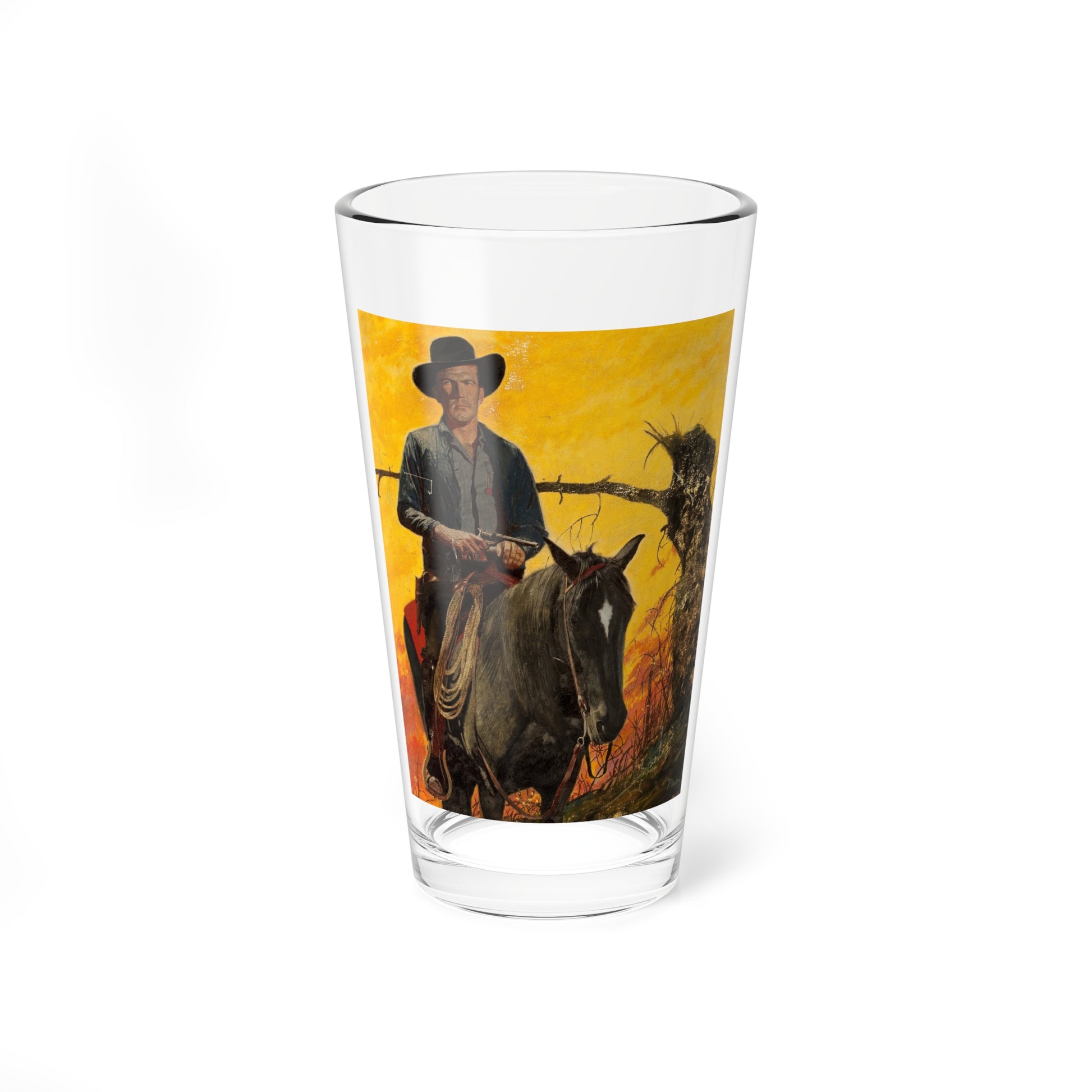 The Outlaw of Longbow, Bantam paperback cover, 1952 - Pint Glass 16oz-16oz-Go Mug Yourself