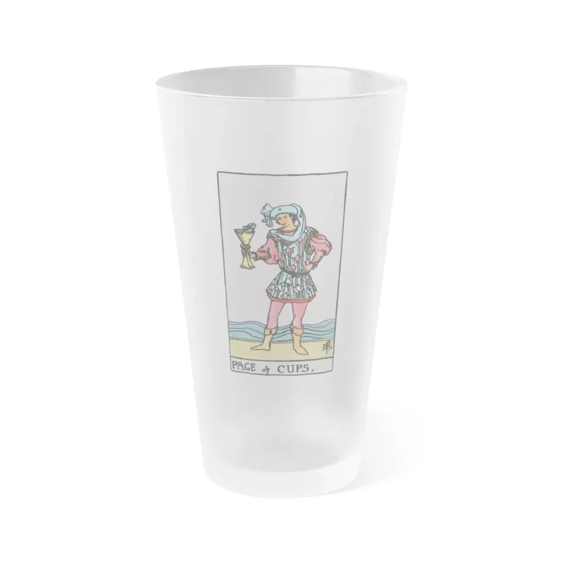 The Page of Cups (Tarot Card) Frosted Pint Glass 16oz Default Title - Go Mug Yourself