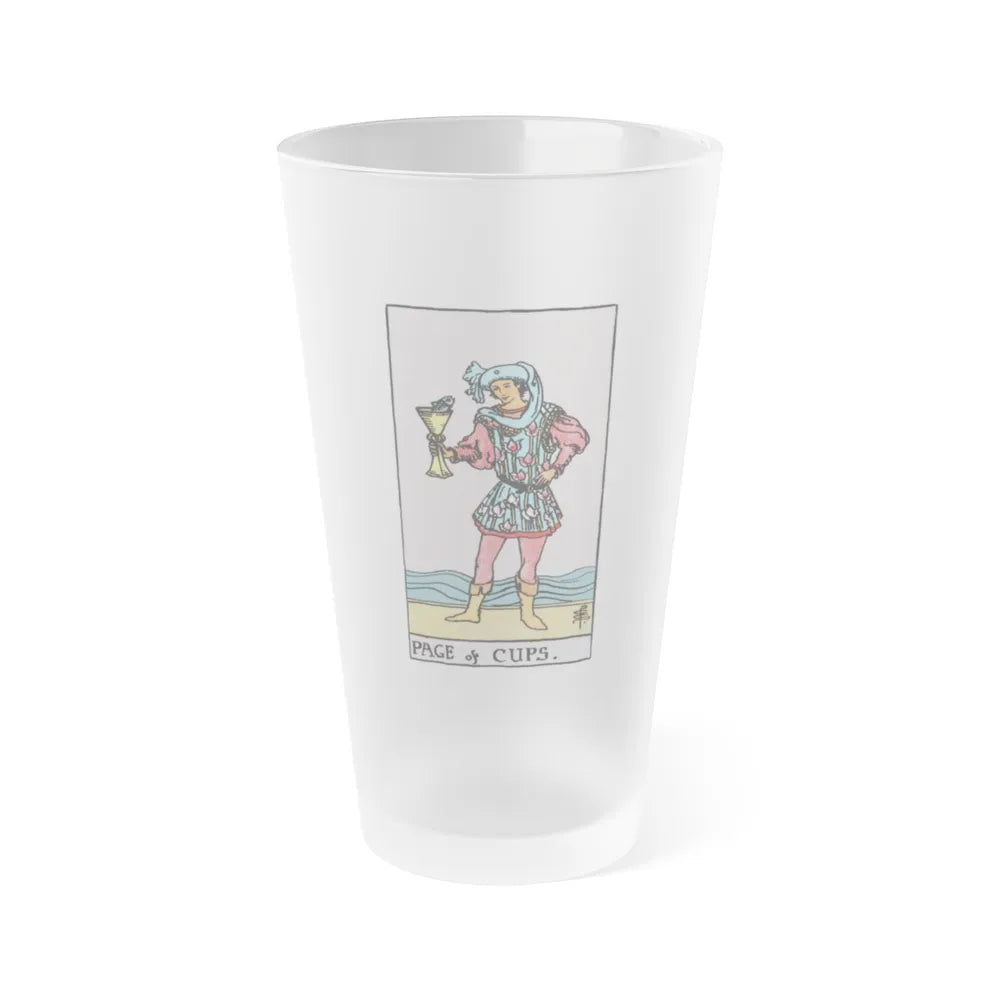 The Page of Cups (Tarot Card) Frosted Pint Glass 16oz-Go Mug Yourself