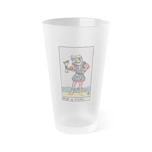 The Page of Cups (Tarot Card) Frosted Pint Glass 16oz-Go Mug Yourself