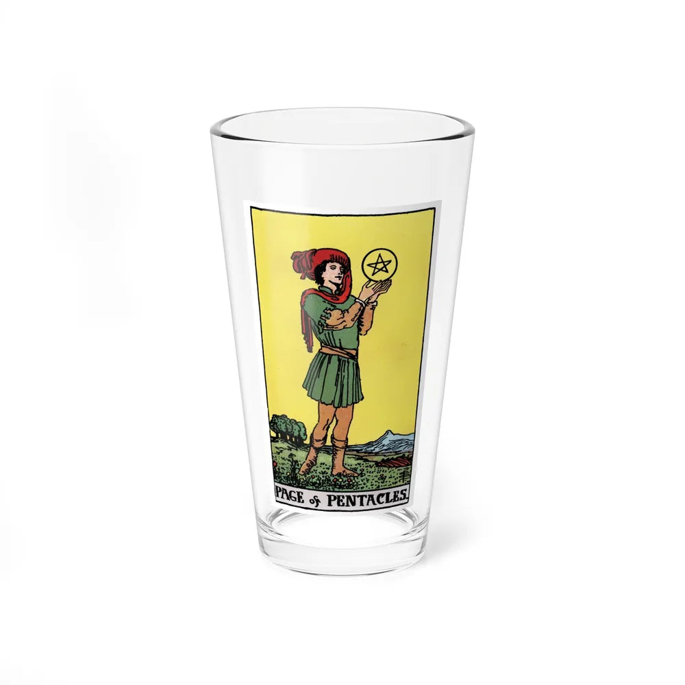 The Page of Pentacles (Tarot Card) Pint Glass 16oz-16oz-Go Mug Yourself