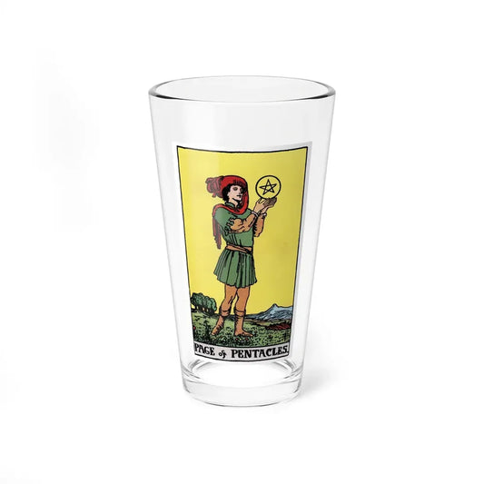 The Page of Pentacles (Tarot Card) Pint Glass 16oz 16oz - Go Mug Yourself