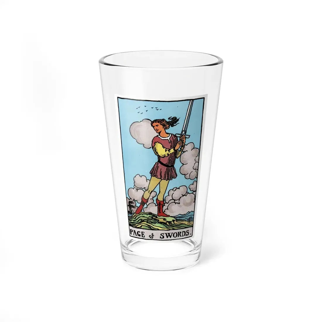 The Page of Swords (Tarot Card) Pint Glass 16oz 16oz - Go Mug Yourself