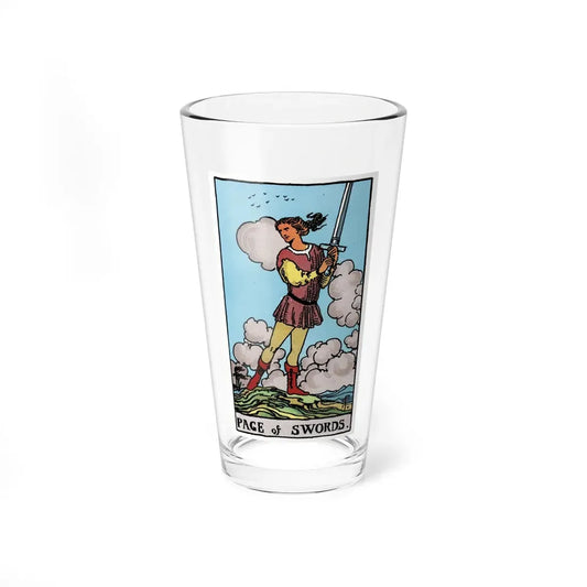 The Page of Swords (Tarot Card) Pint Glass 16oz 16oz - Go Mug Yourself