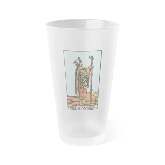 The Page of Wands (Tarot Card) Frosted Pint Glass 16oz Default Title - Go Mug Yourself
