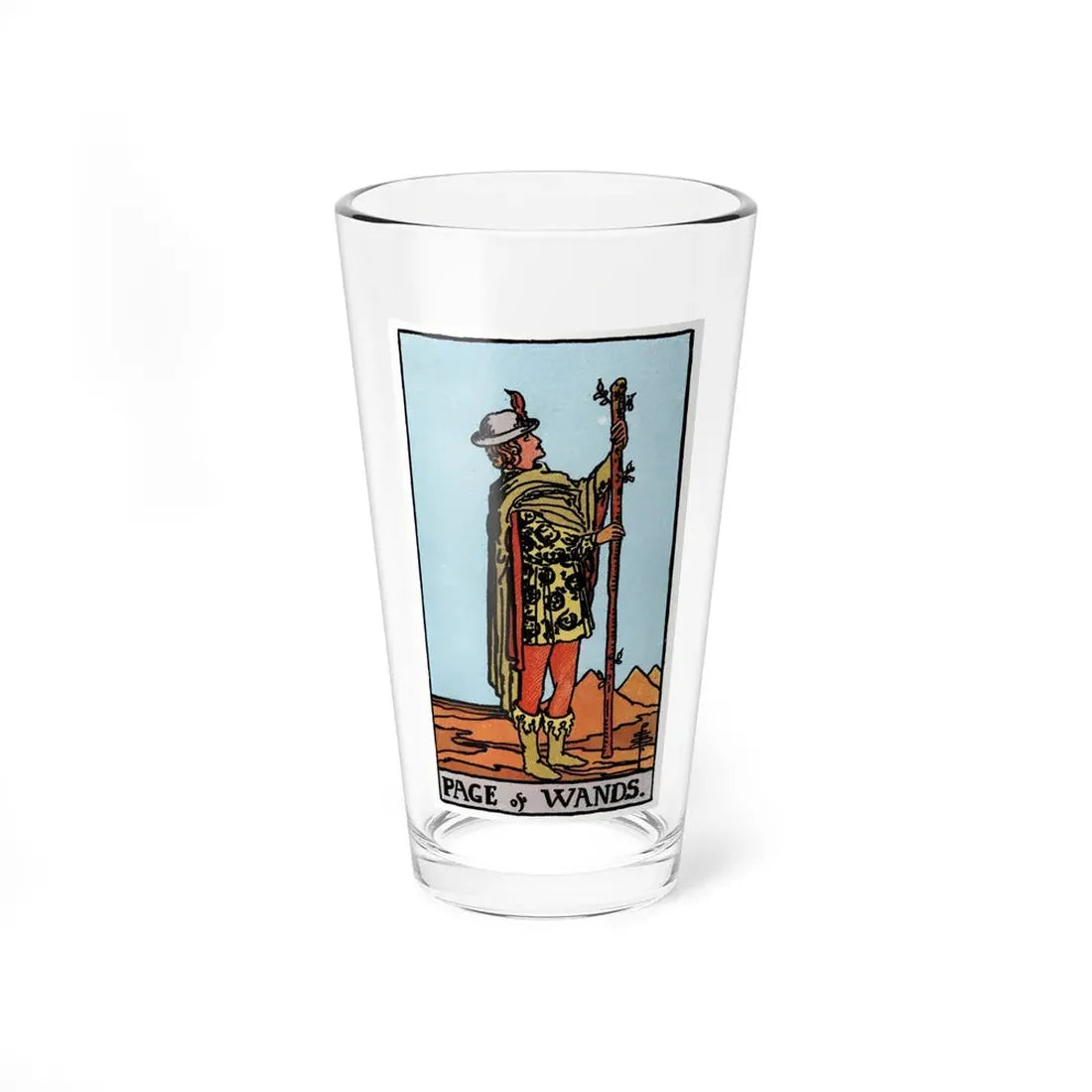 The Page of Wands (Tarot Card) Pint Glass 16oz 16oz - Go Mug Yourself