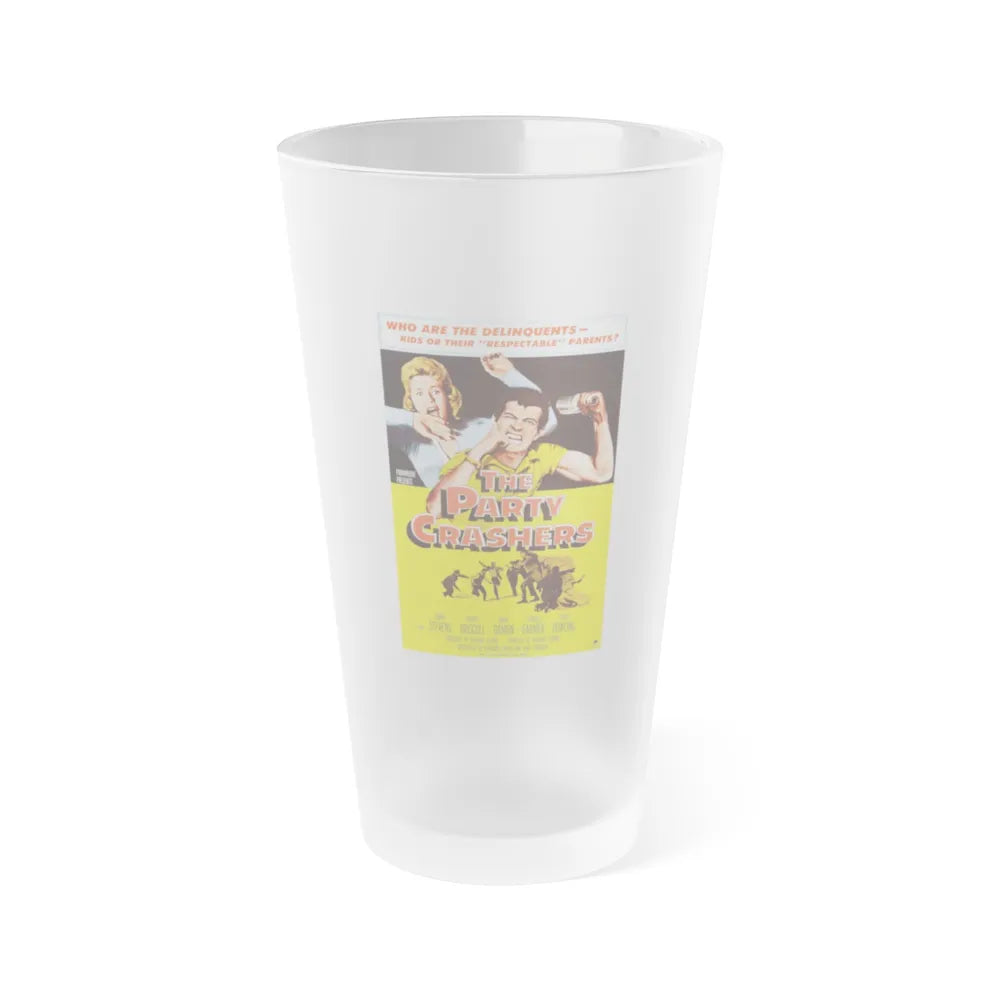 THE PARTY CRASHERS 1958 Movie Poster - Frosted Pint Glass 16oz-16oz-Frosted-Go Mug Yourself