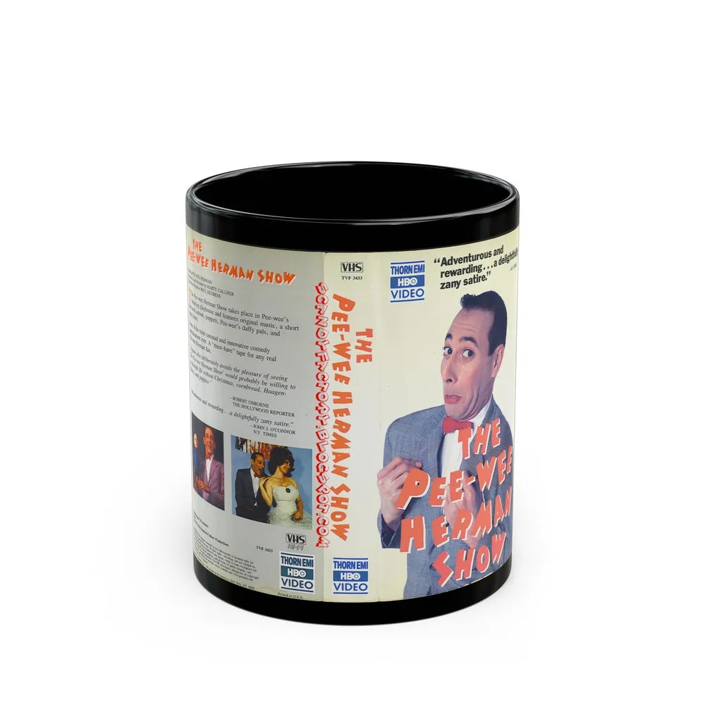 THE PEE WEE HERMAN SHOW (VHS COVER) - Black Coffee Mug-11oz-Go Mug Yourself