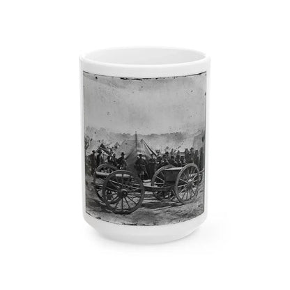 The Peninsula, Va. A 12-Pdr. Howitzer Gun Captured By Butterfield's Brigade Near Hanover Court House, May 27, 1862 (U.S. Civil War) White Coffee Mug 15oz - Go Mug Yourself