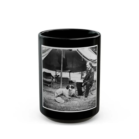 The Peninsula, Va. Lt. George A. Custer With Dog (U.S. Civil War) Black Coffee Mug 15oz - Go Mug Yourself