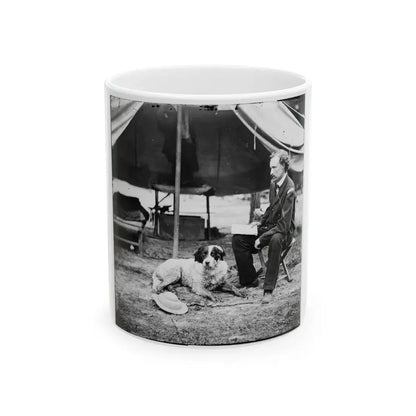 The Peninsula, Va. Lt. George A. Custer With Dog (U.S. Civil War) White Coffee Mug 11oz - Go Mug Yourself