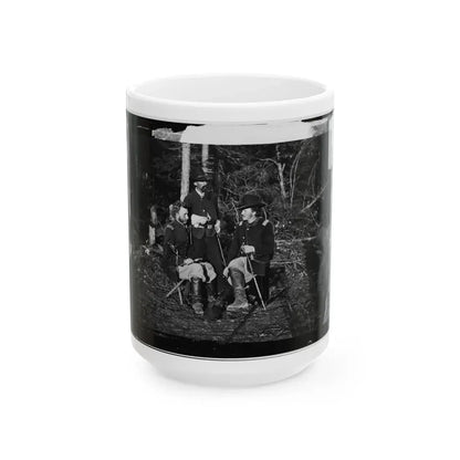 The Peninsula, Va. Lts. George A. Custer, Nicolas Bowen, And William G. Jones (U.S. Civil War) White Coffee Mug 15oz - Go Mug Yourself
