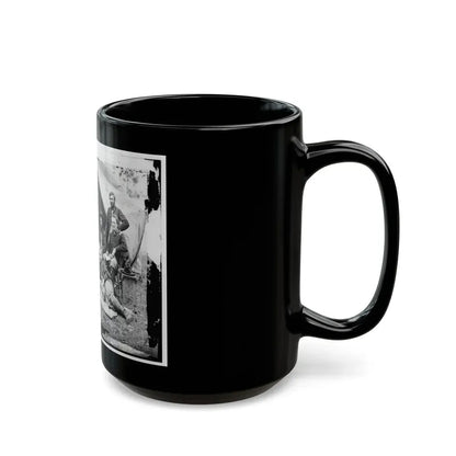 The Peninsula, Va. The Staff Of Gen. Fitz-John Porter; Lts. William G. Jones And George A. Custer Reclining (U.S. Civil War) Black Coffee Mug - Go Mug Yourself