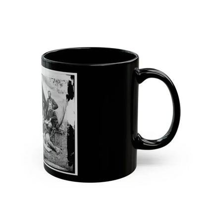 The Peninsula, Va. The Staff Of Gen. Fitz-John Porter; Lts. William G. Jones And George A. Custer Reclining (U.S. Civil War) Black Coffee Mug - Go Mug Yourself