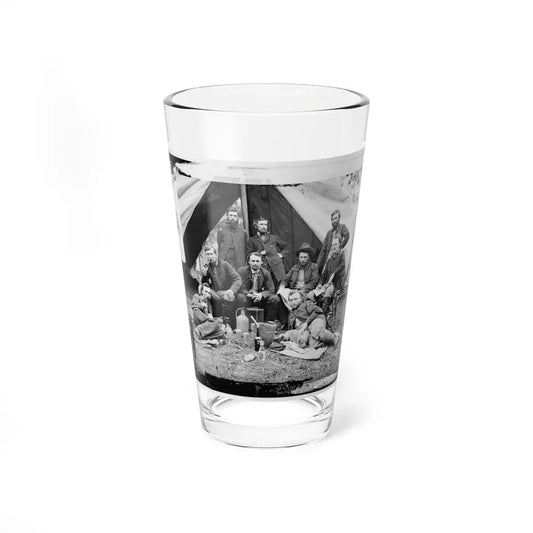 The Peninsula, Va. The Staff Of Gen. Fitz-John Porter; Lts. William G. Jones And George A. Custer Reclining (U.S. Civil War) Pint Glass 16oz 16oz - Go Mug Yourself