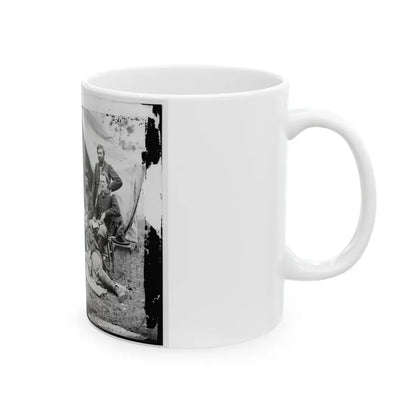 The Peninsula, Va. The Staff Of Gen. Fitz-John Porter; Lts. William G. Jones And George A. Custer Reclining (U.S. Civil War) White Coffee Mug - Go Mug Yourself