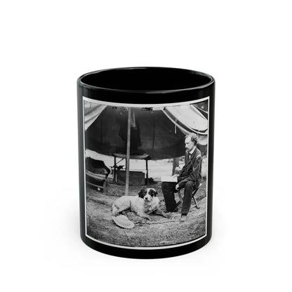 The Peninsula, Va. Lt. George A. Custer With Dog (U.S. Civil War) Black Coffee Mug-11oz-Go Mug Yourself