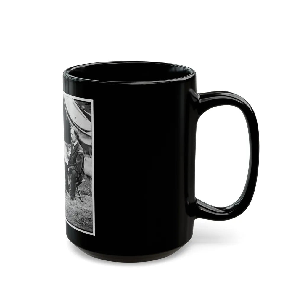 The Peninsula, Va. Lt. George A. Custer With Dog (U.S. Civil War) Black Coffee Mug-Go Mug Yourself