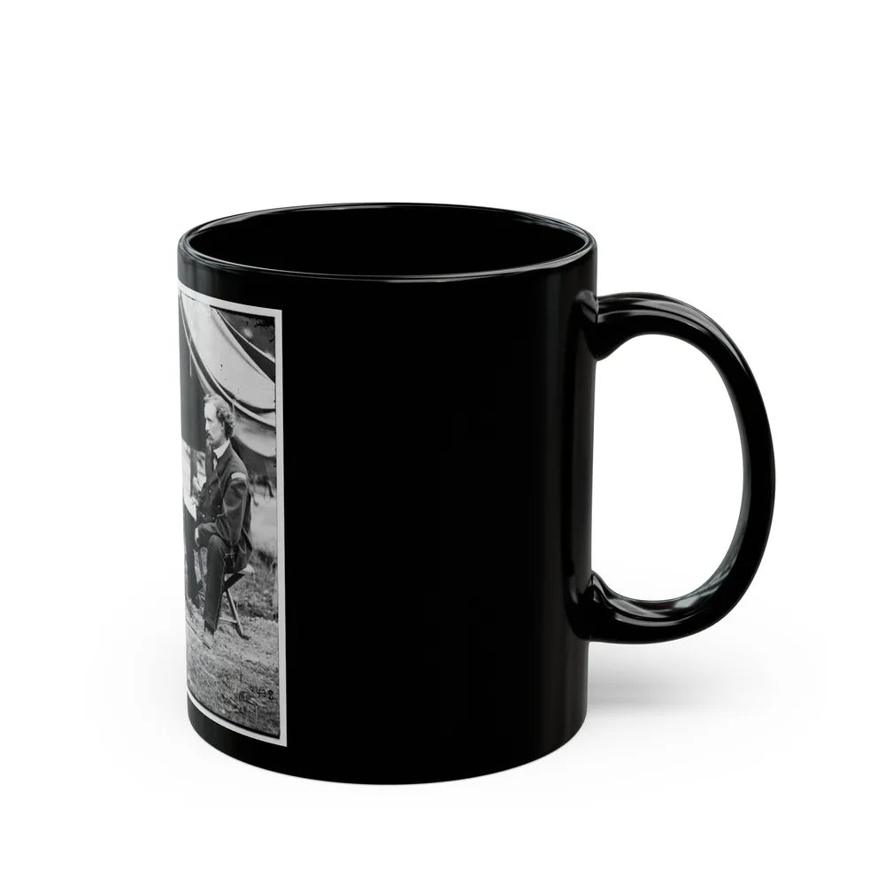 The Peninsula, Va. Lt. George A. Custer With Dog (U.S. Civil War) Black Coffee Mug-Go Mug Yourself