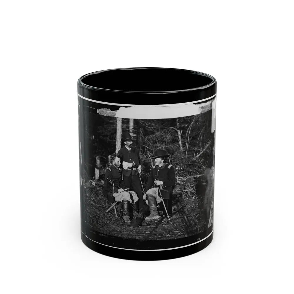 The Peninsula, Va. Lts. George A. Custer, Nicolas Bowen, And William G. Jones (U.S. Civil War) Black Coffee Mug-11oz-Go Mug Yourself