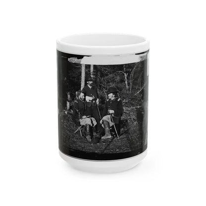 The Peninsula, Va. Lts. George A. Custer, Nicolas Bowen, And William G. Jones (U.S. Civil War) White Coffee Mug-15oz-Go Mug Yourself