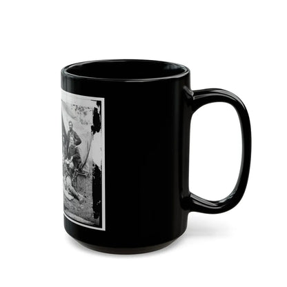 The Peninsula, Va. The Staff Of Gen. Fitz-John Porter; Lts. William G. Jones And George A. Custer Reclining (U.S. Civil War) Black Coffee Mug-Go Mug Yourself