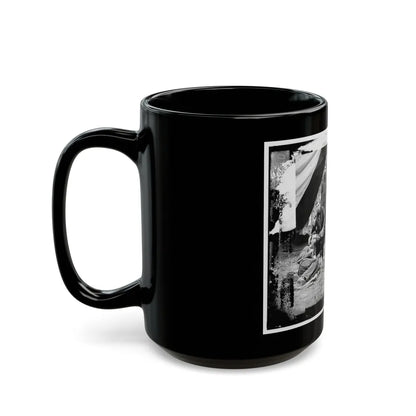 The Peninsula, Va. The Staff Of Gen. Fitz-John Porter; Lts. William G. Jones And George A. Custer Reclining (U.S. Civil War) Black Coffee Mug-Go Mug Yourself