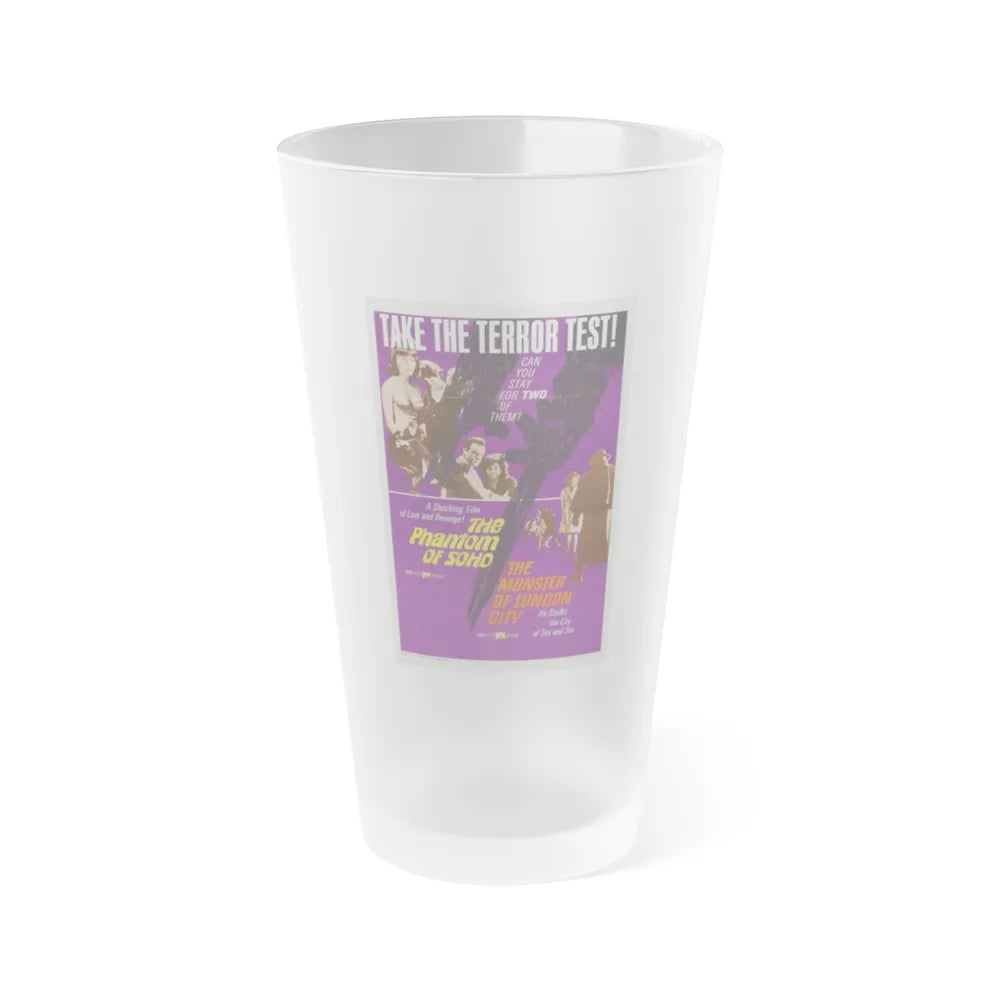 THE PHANTOM OF SOHO + THE MONSTER OF LONDON CITY 1964 Movie Poster - Frosted Pint Glass 16oz-Go Mug Yourself