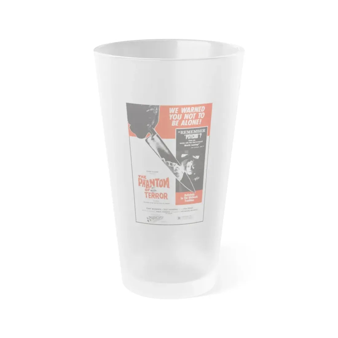 THE PHANTOM OF TERROR (THE BIRD WITH THE CRYSTAL PLUMAGE) 1970 Movie Poster - Frosted Pint Glass 16oz Default Title - Go Mug Yourself