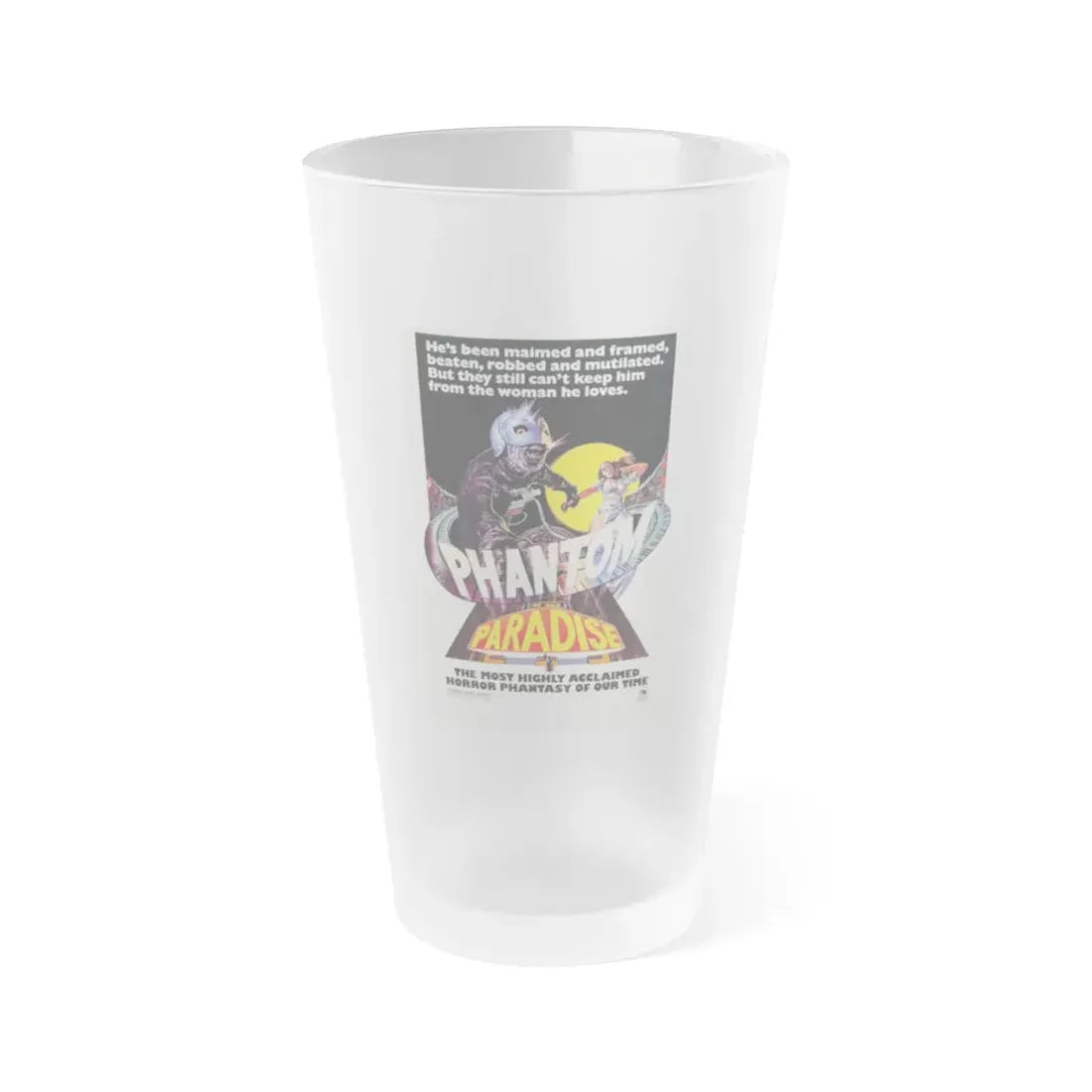 THE PHANTOM OF THE PARADISE 1974 Movie Poster - Frosted Pint Glass 16oz 16oz Frosted - Go Mug Yourself