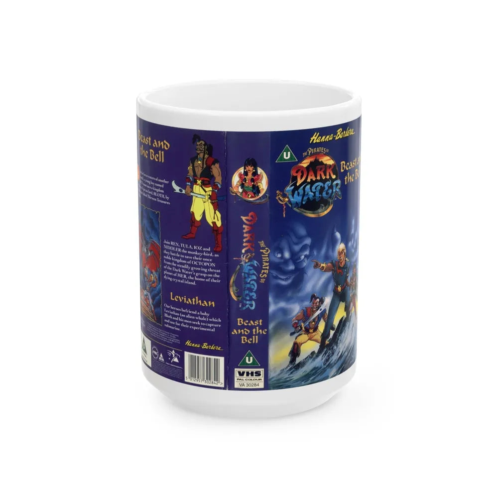 THE PIRATES OF DARK WATER BEAST AND THE BELL (VHS COVER) - White Coffee Mug-15oz-Go Mug Yourself