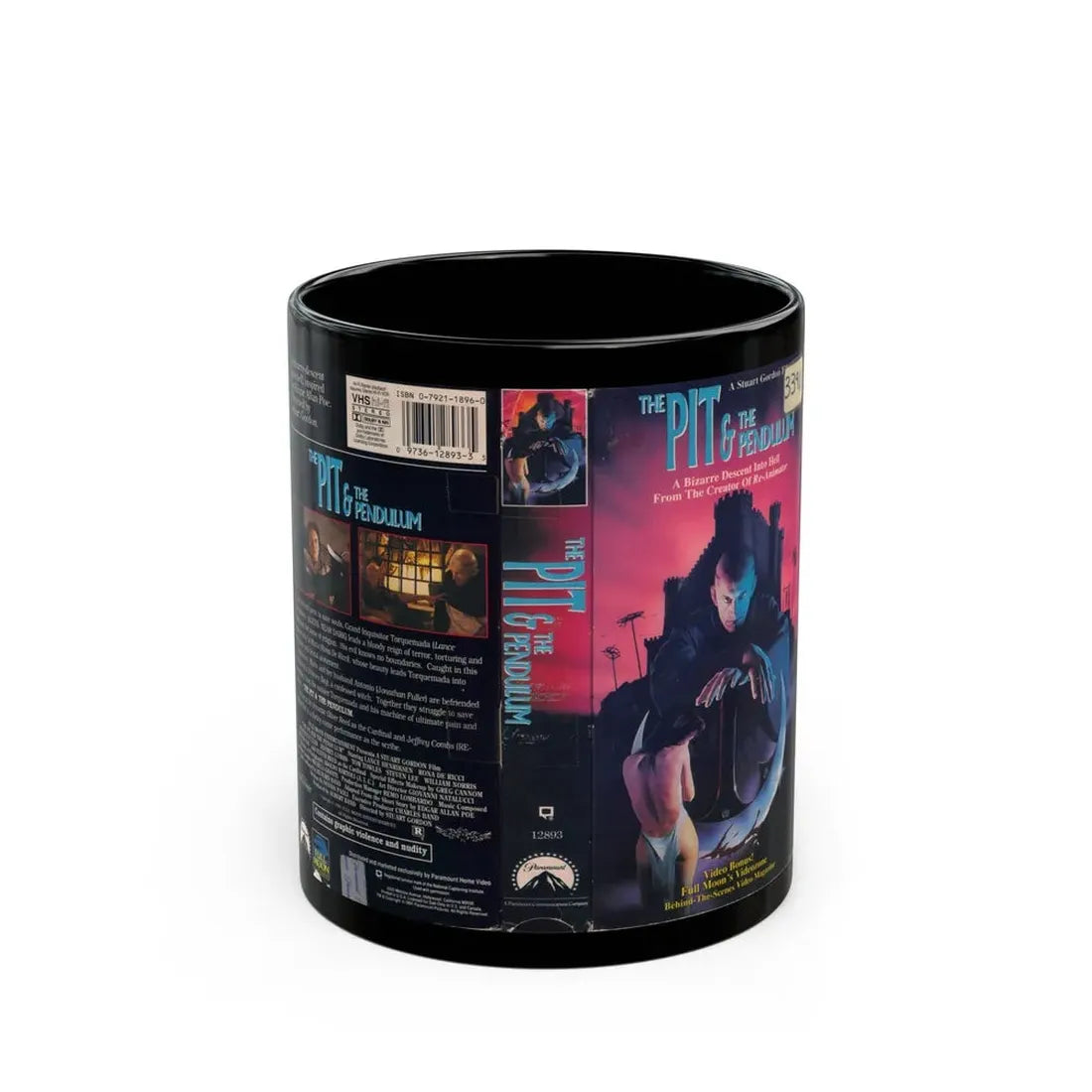 THE PIT AND THE PENDULUM (VHS COVER) - Black Coffee Mug 11oz - Go Mug Yourself