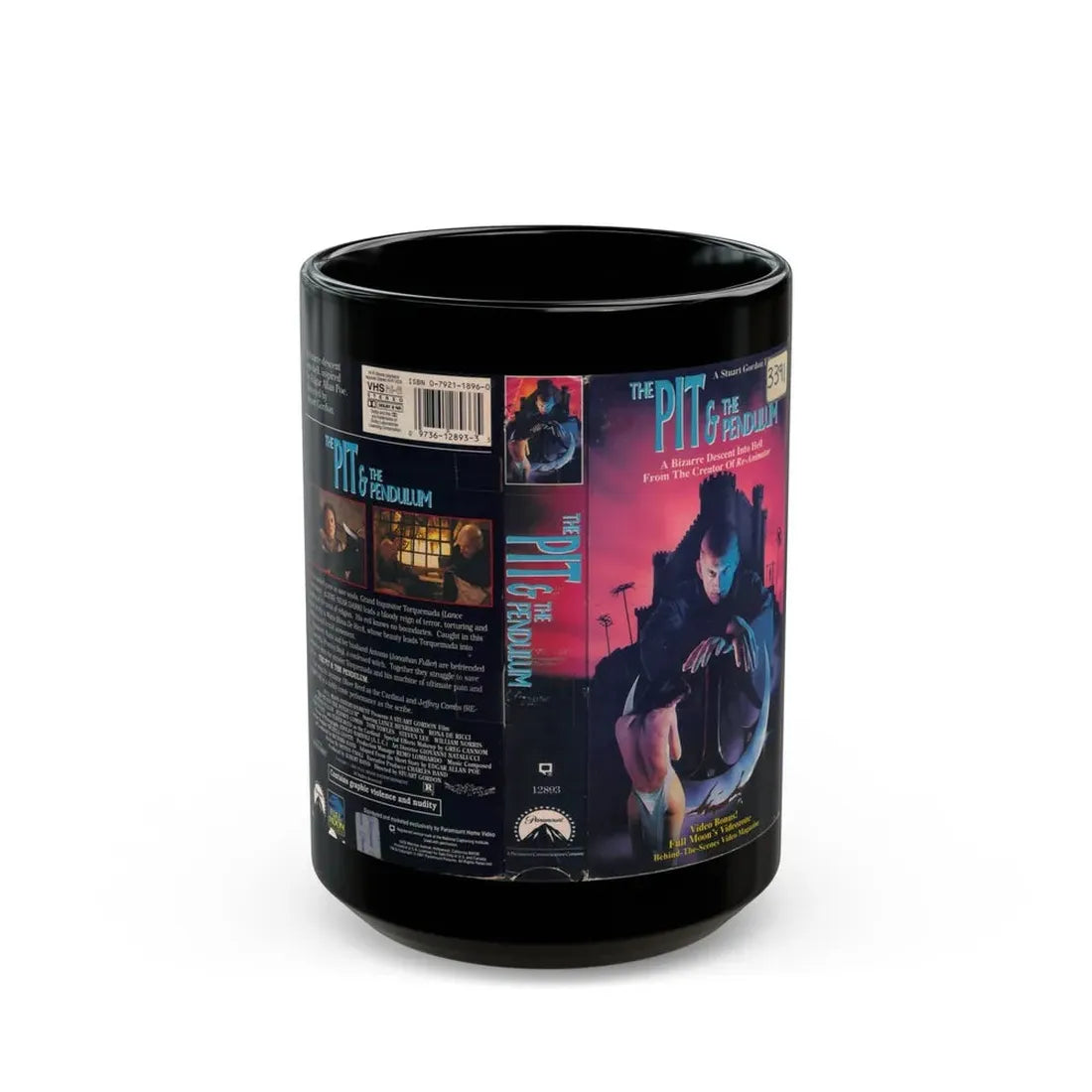 THE PIT AND THE PENDULUM (VHS COVER) - Black Coffee Mug 15oz - Go Mug Yourself