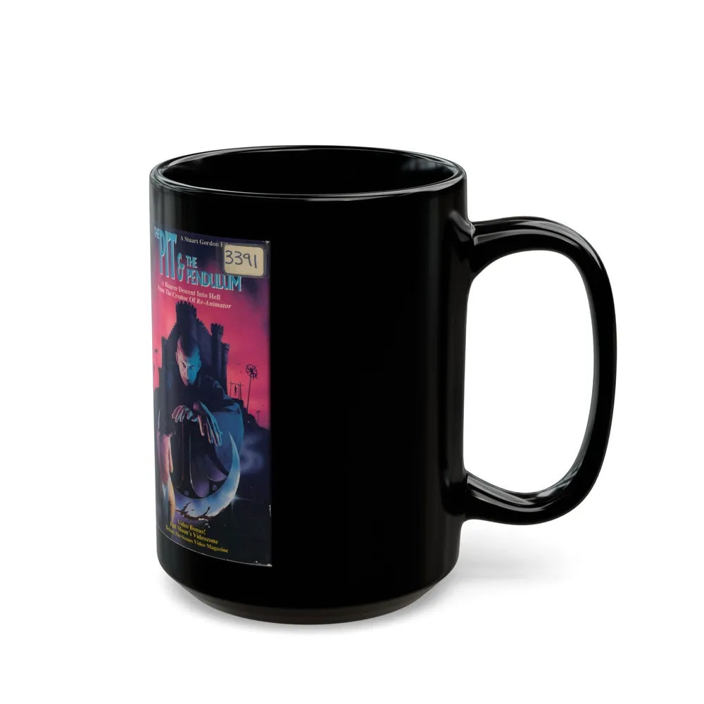 THE PIT AND THE PENDULUM (VHS COVER) - Black Coffee Mug-Go Mug Yourself