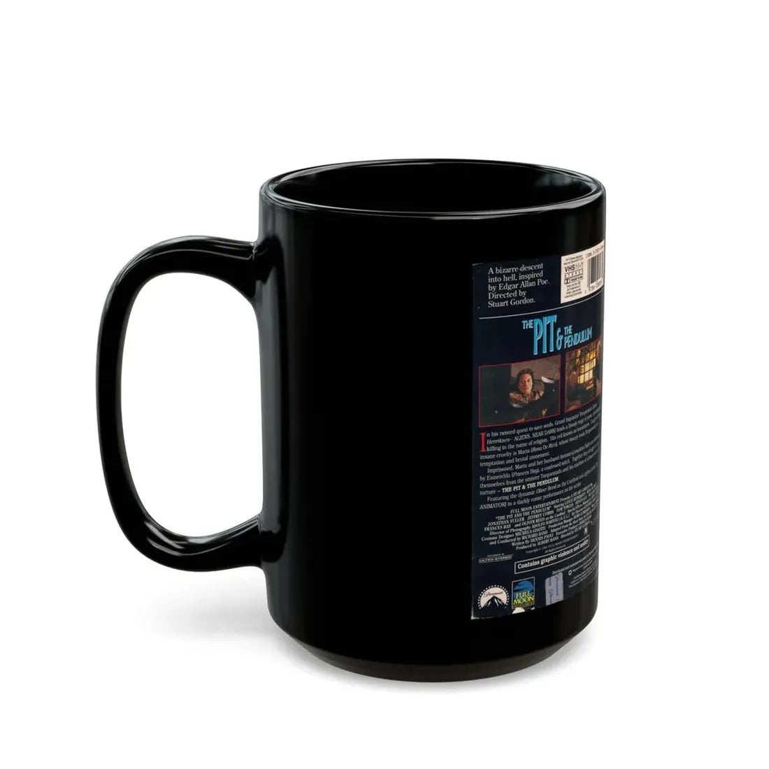 THE PIT AND THE PENDULUM (VHS COVER) - Black Coffee Mug - Go Mug Yourself