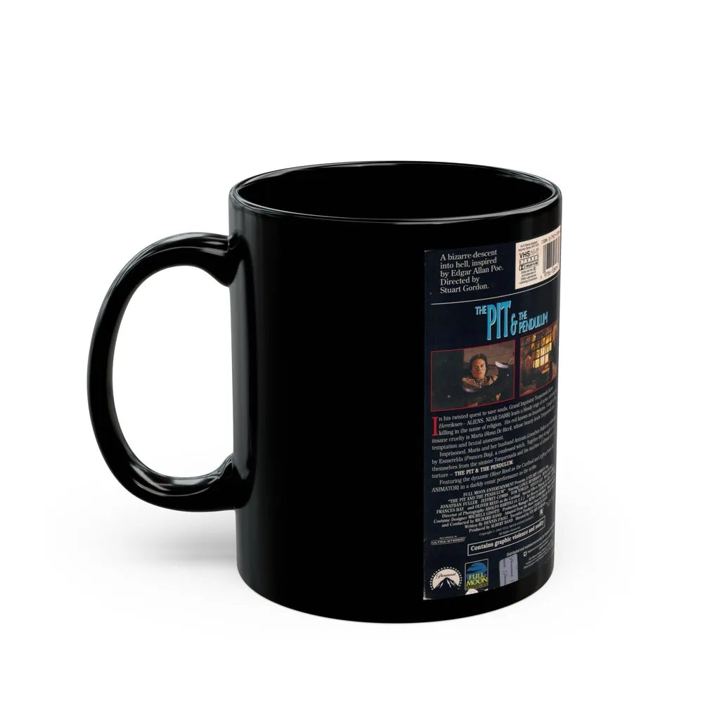 THE PIT AND THE PENDULUM (VHS COVER) - Black Coffee Mug-Go Mug Yourself