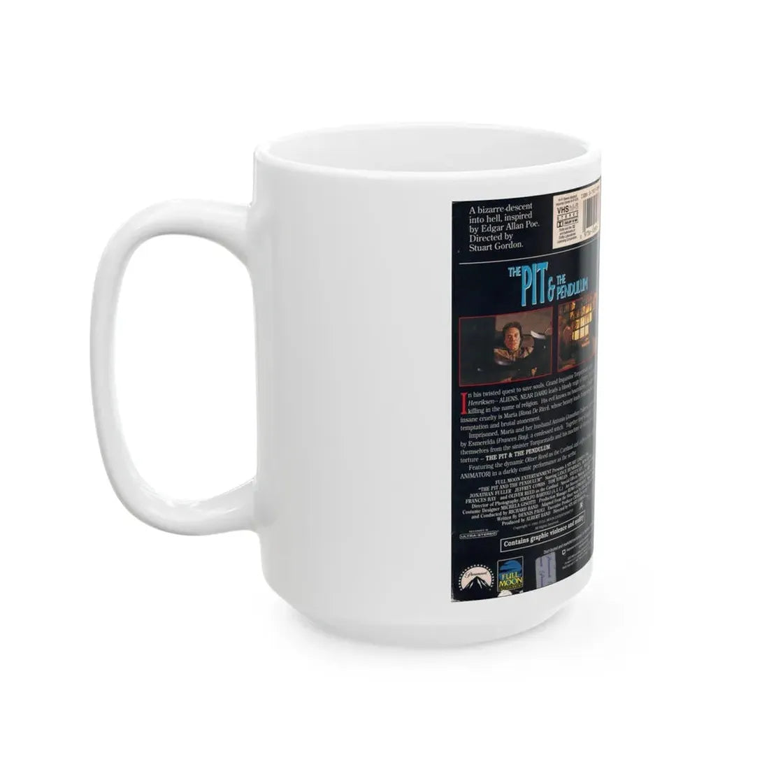 THE PIT AND THE PENDULUM (VHS COVER) - White Coffee Mug - Go Mug Yourself