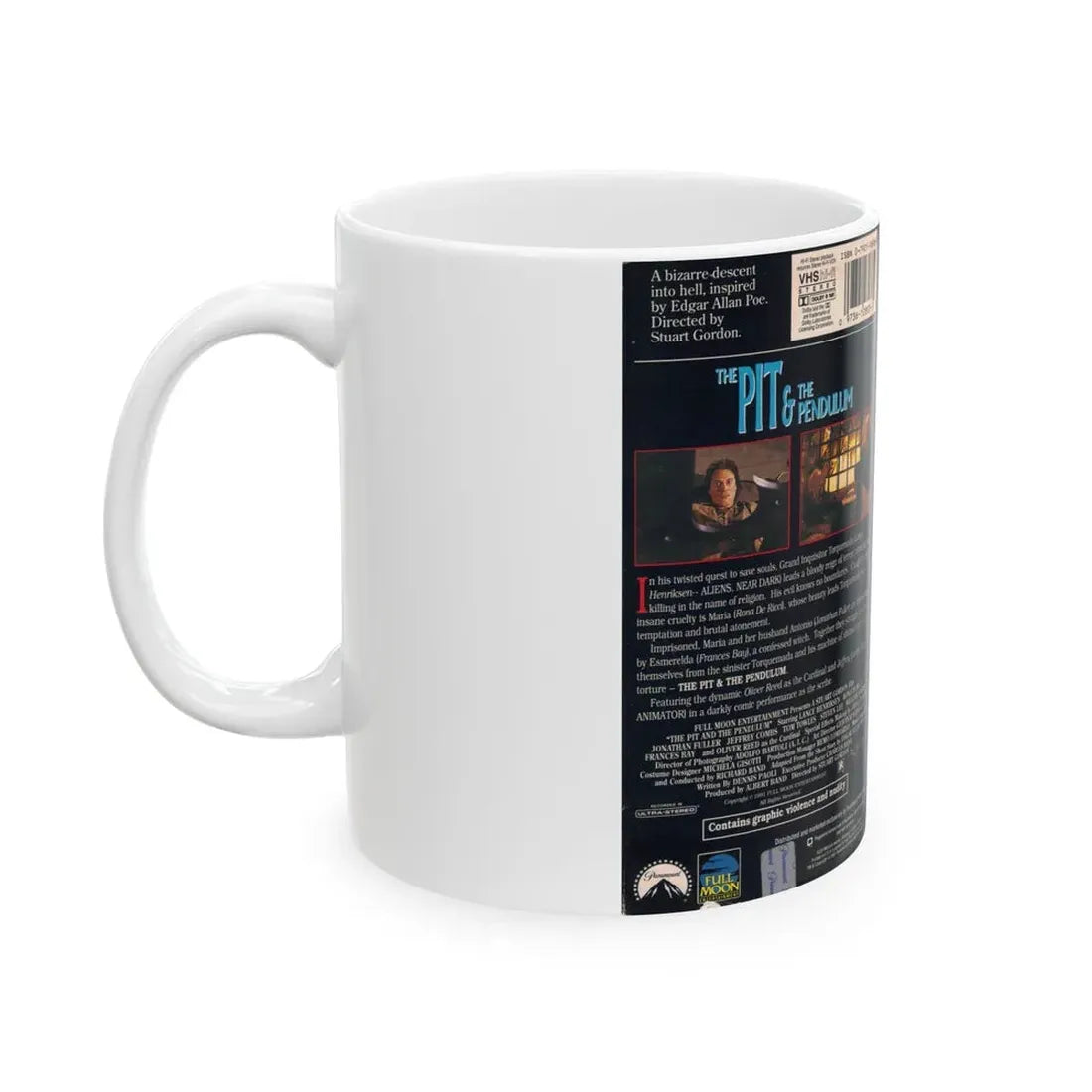 THE PIT AND THE PENDULUM (VHS COVER) - White Coffee Mug - Go Mug Yourself