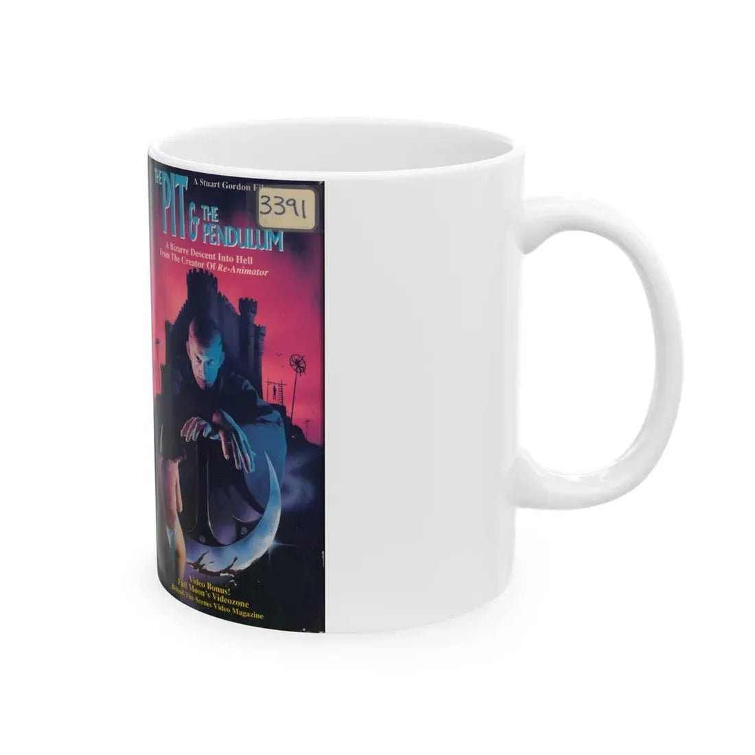 THE PIT AND THE PENDULUM (VHS COVER) - White Coffee Mug - Go Mug Yourself