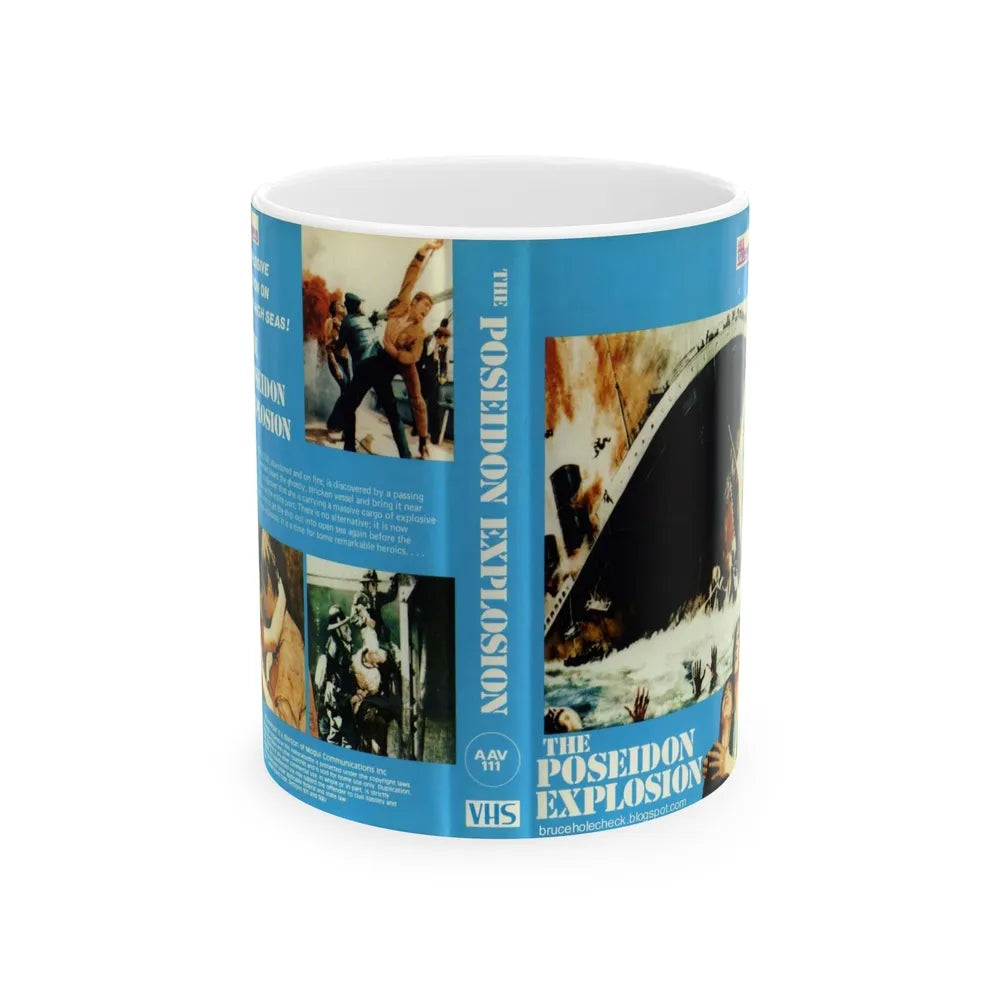 THE POSEIDON EXPLOSION (VHS COVER) - White Coffee Mug-11oz-Go Mug Yourself