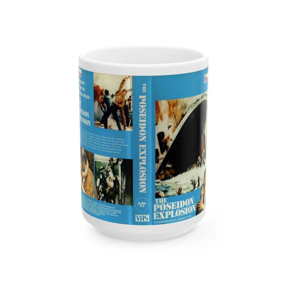 THE POSEIDON EXPLOSION (VHS COVER) - White Coffee Mug-15oz-Go Mug Yourself