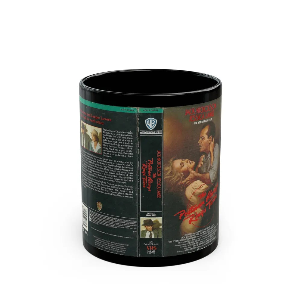 THE POSTMAN ALWAYS RINGS TWICE (VHS COVER) - Black Coffee Mug-11oz-Go Mug Yourself