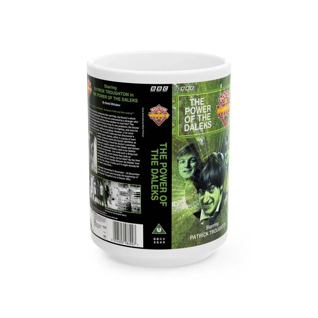 THE POWER OF THE DALEKS (VHS COVER) - White Coffee Mug 15oz - Go Mug Yourself